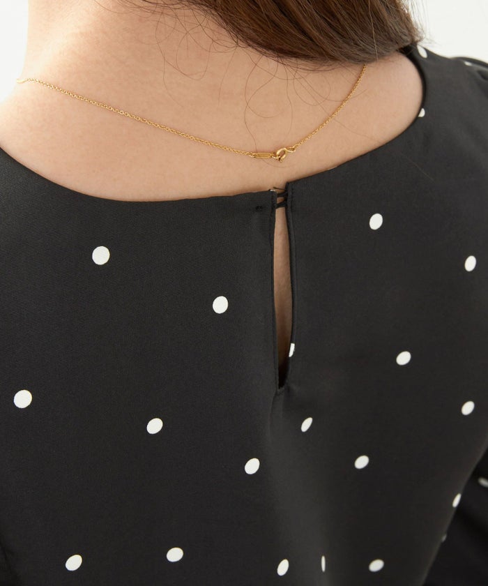 手洗い可新色追加日本製ペプラム無地ドット柄フレアタック春秋大人カジュアルきれいめジョイントスペース