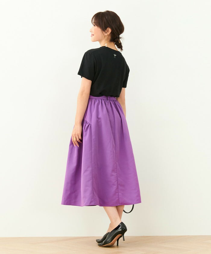 手洗い可/ギャザースカート/ふんわり/グログラン/オールシーズン/大人可愛い