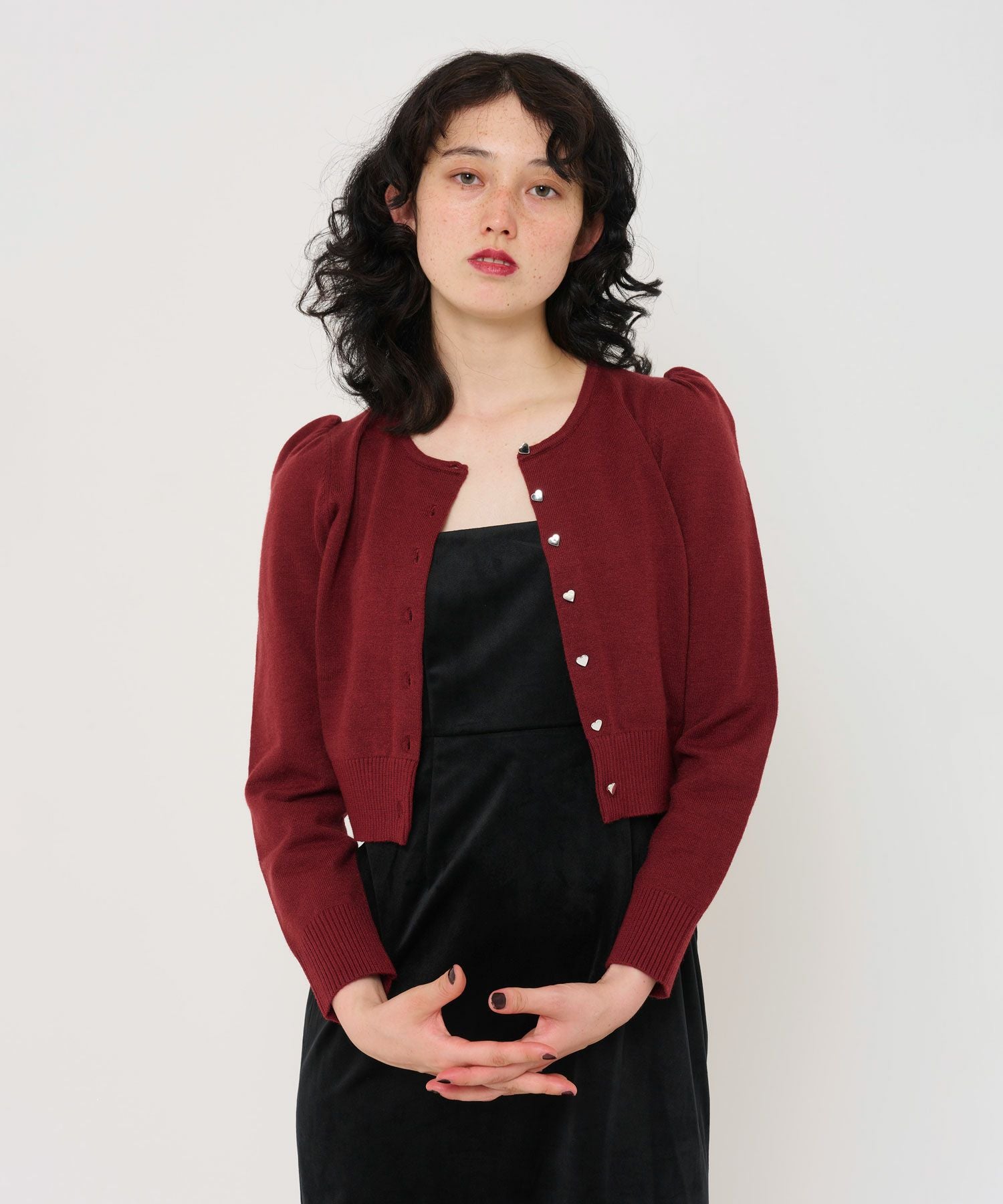 Special-Price-SALE ショート丈 ハート釦カーディガン TINA：JOJUN 全7