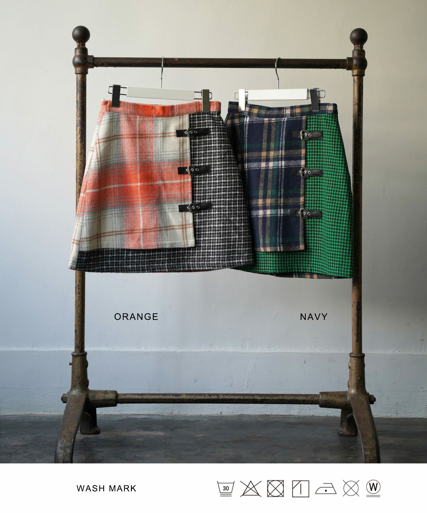 限定Price！SALE チェック柄 ラップ風スカート TINA：JOJUN 全2色