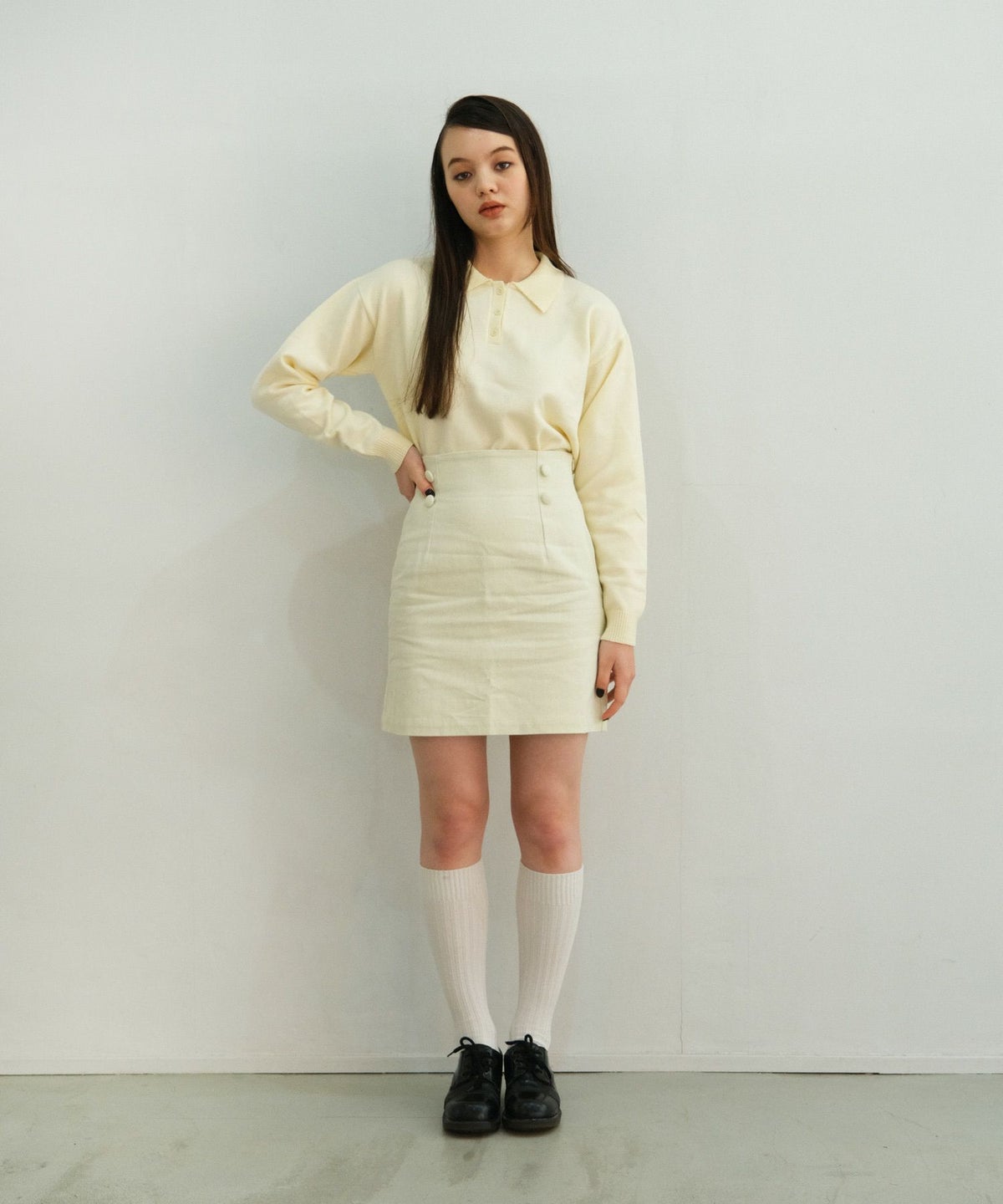 スカート/アイボリー/キャメル/ネイビー