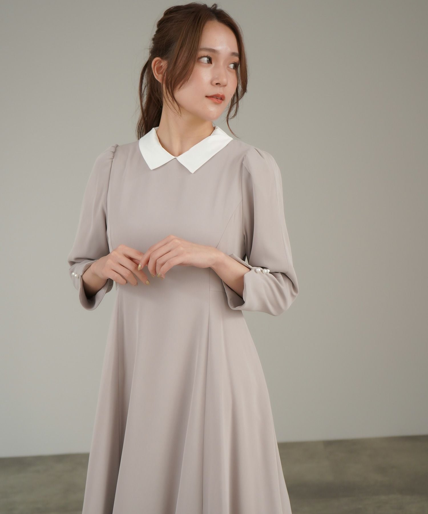 美シルエット 襟付き ワンピース lieulien 全3色｜lul312-0006【3