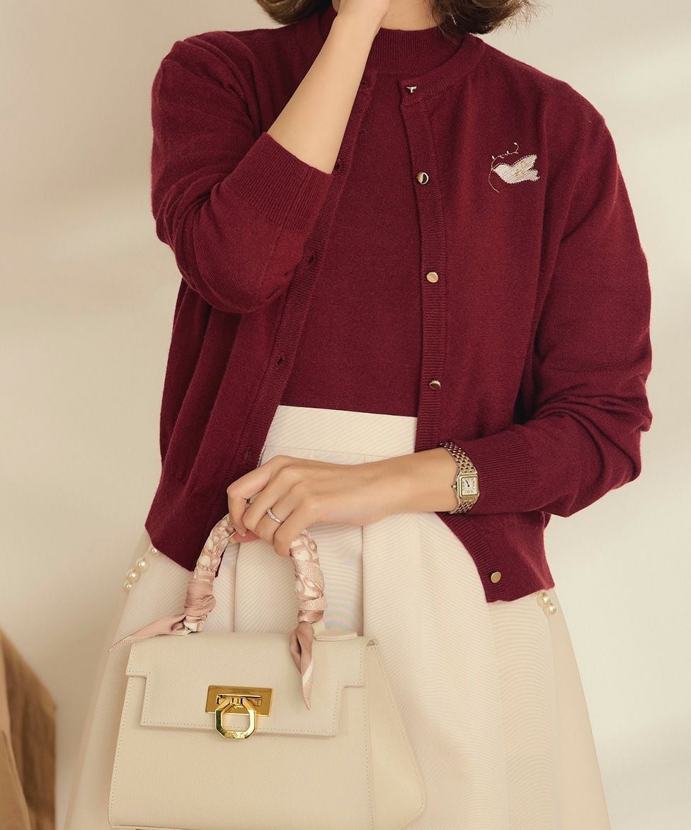 手洗い可/セットアイテム/カーディガン/プチハイネック/アンゴラタッチ