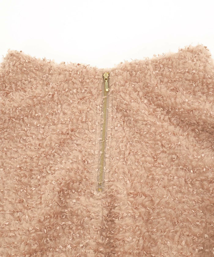 手洗い可/セットアップ対応/ファスナー/ウエストゴム/もけもけ/秋/冬/ロング/ボトムス