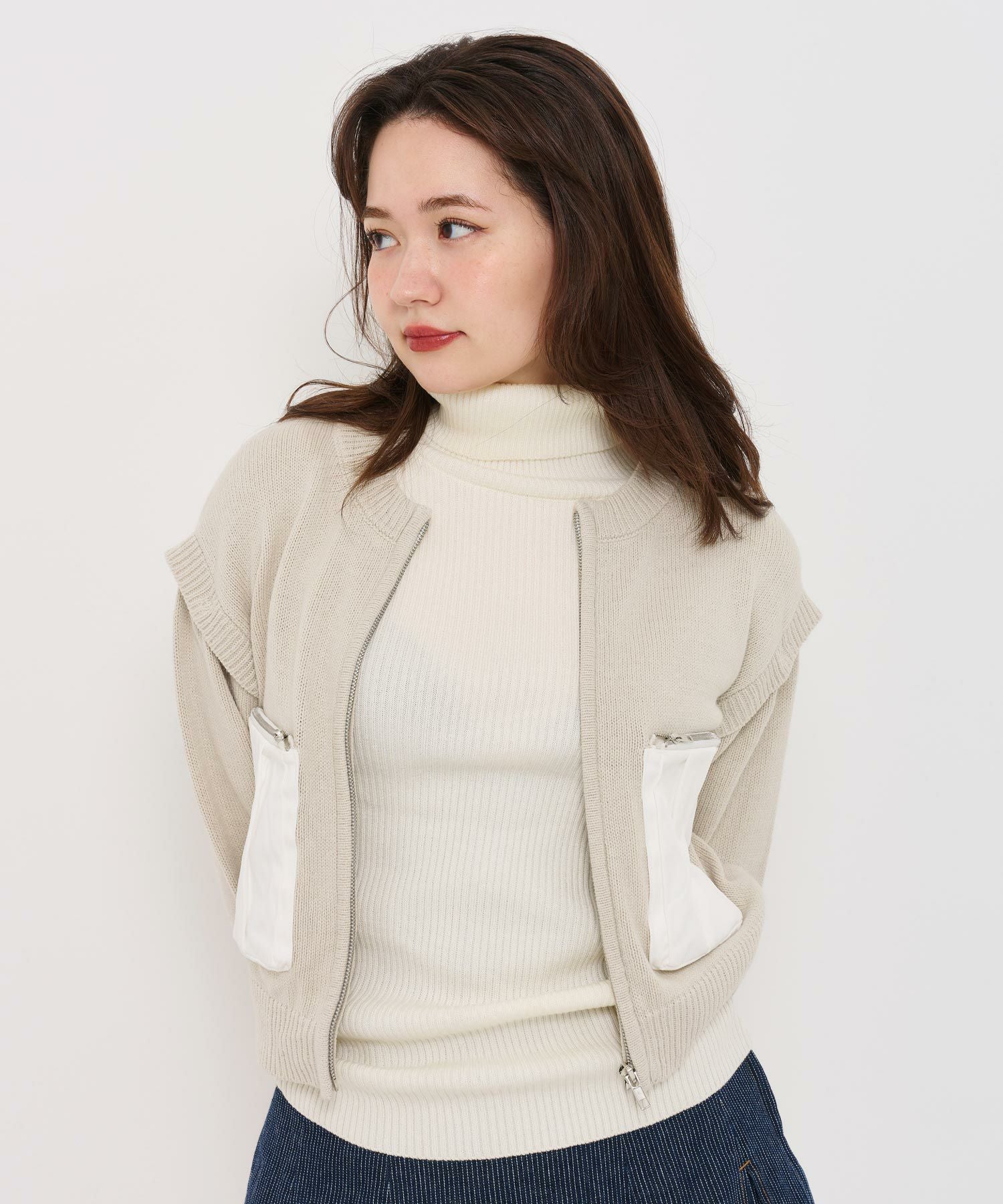 Special-Price-SALE アンチピリング リブタートルニット TINA：JOJUN