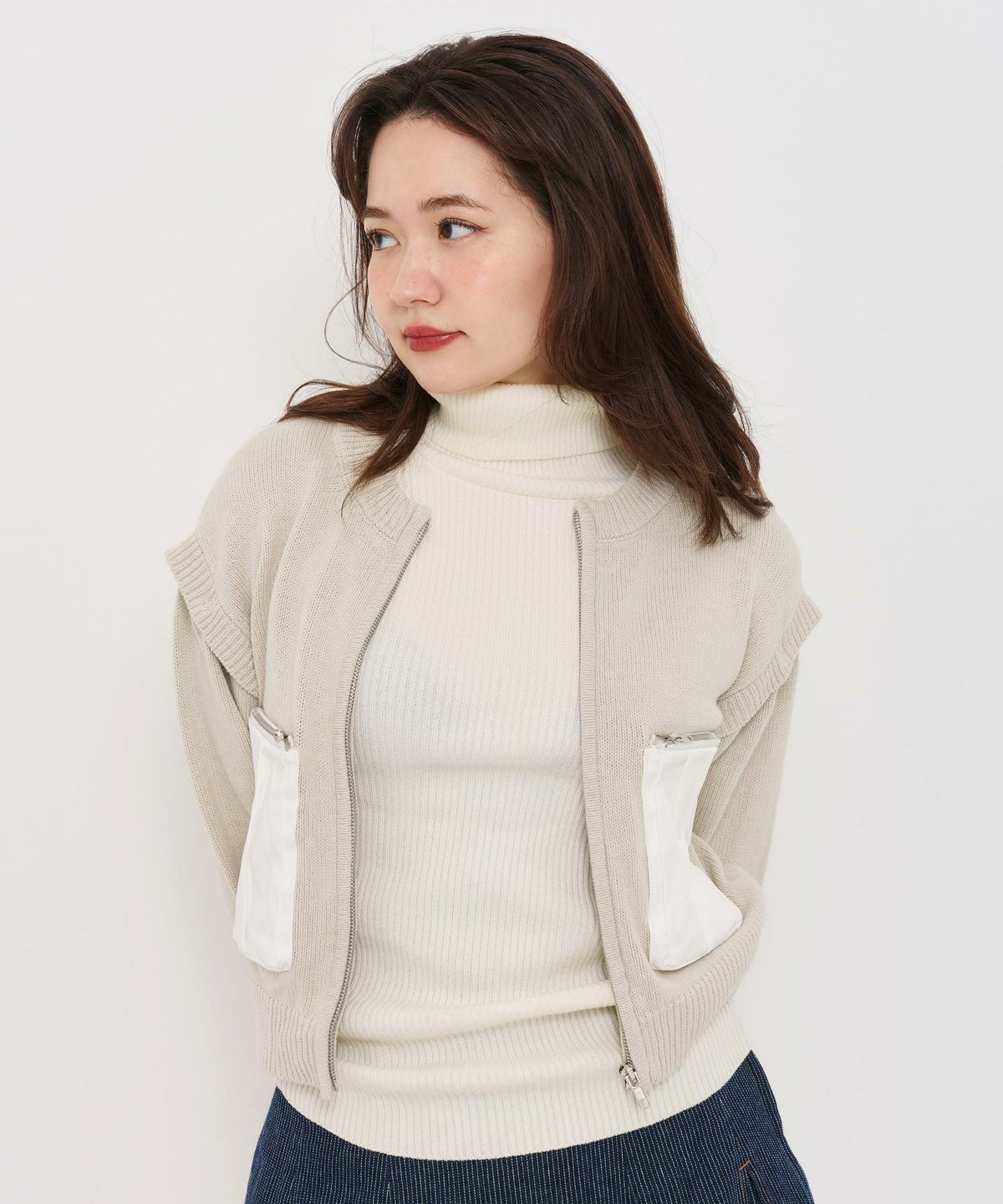 トップス/ニット/タートルニット/秋冬/ベビーピンク/ホワイト/シェルピンク/ミント/ホワイトパープル/ベージュ/ブラック