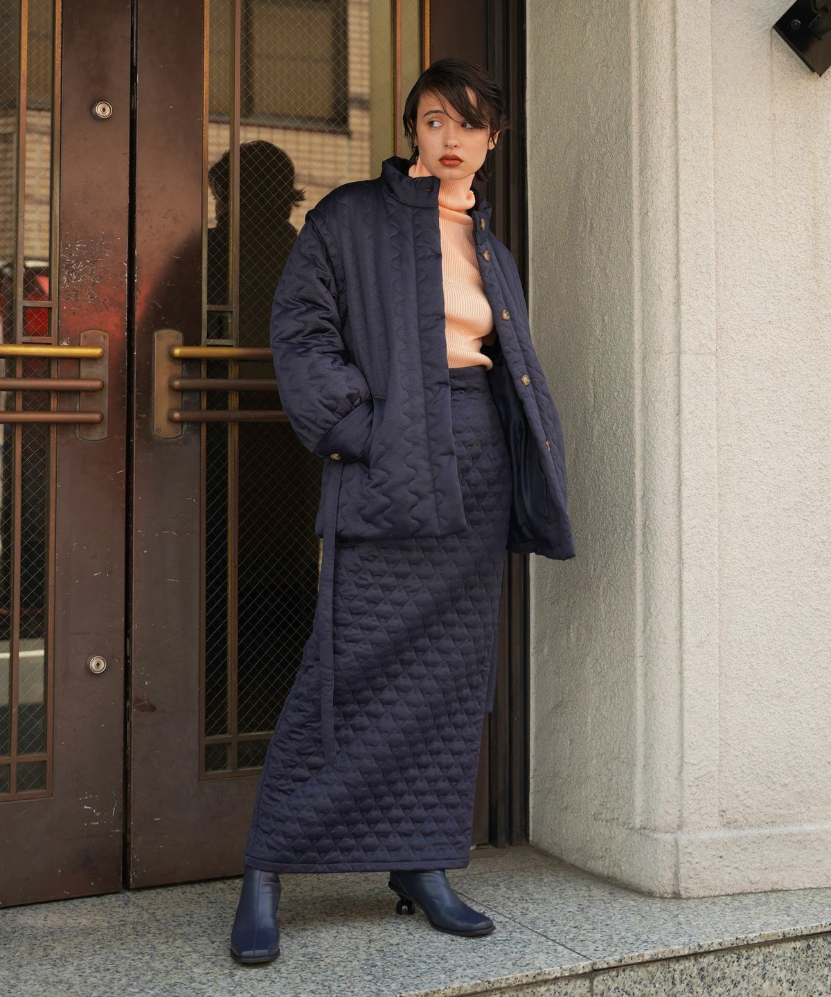 スカート/キルティング/カーキ/ネイビー