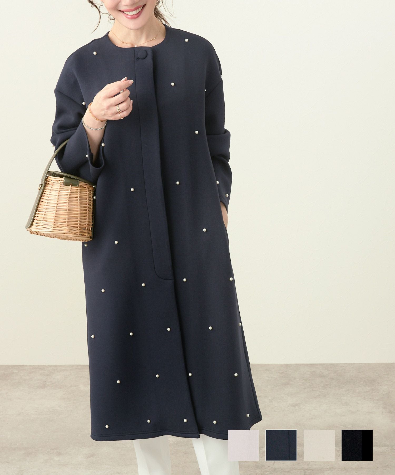 ダンボールニット パール ロングコート Liala×PG 全4色｜lpg112-1458