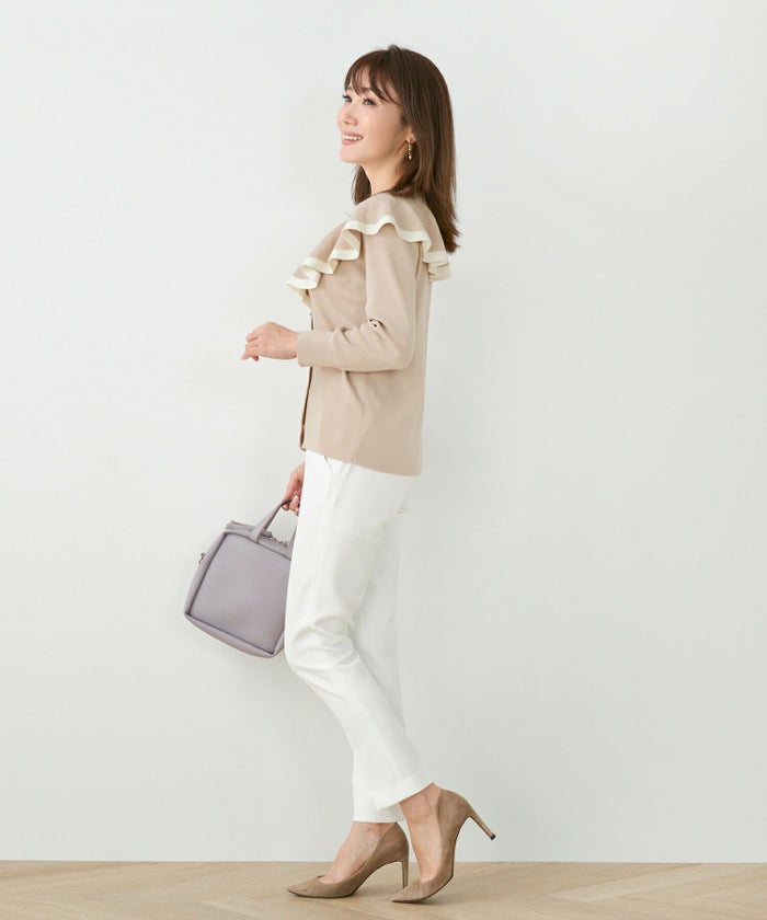 手洗い可/バイカラー/ゴールドボタン/Vネック/袖口リブ/スイッチシーズン