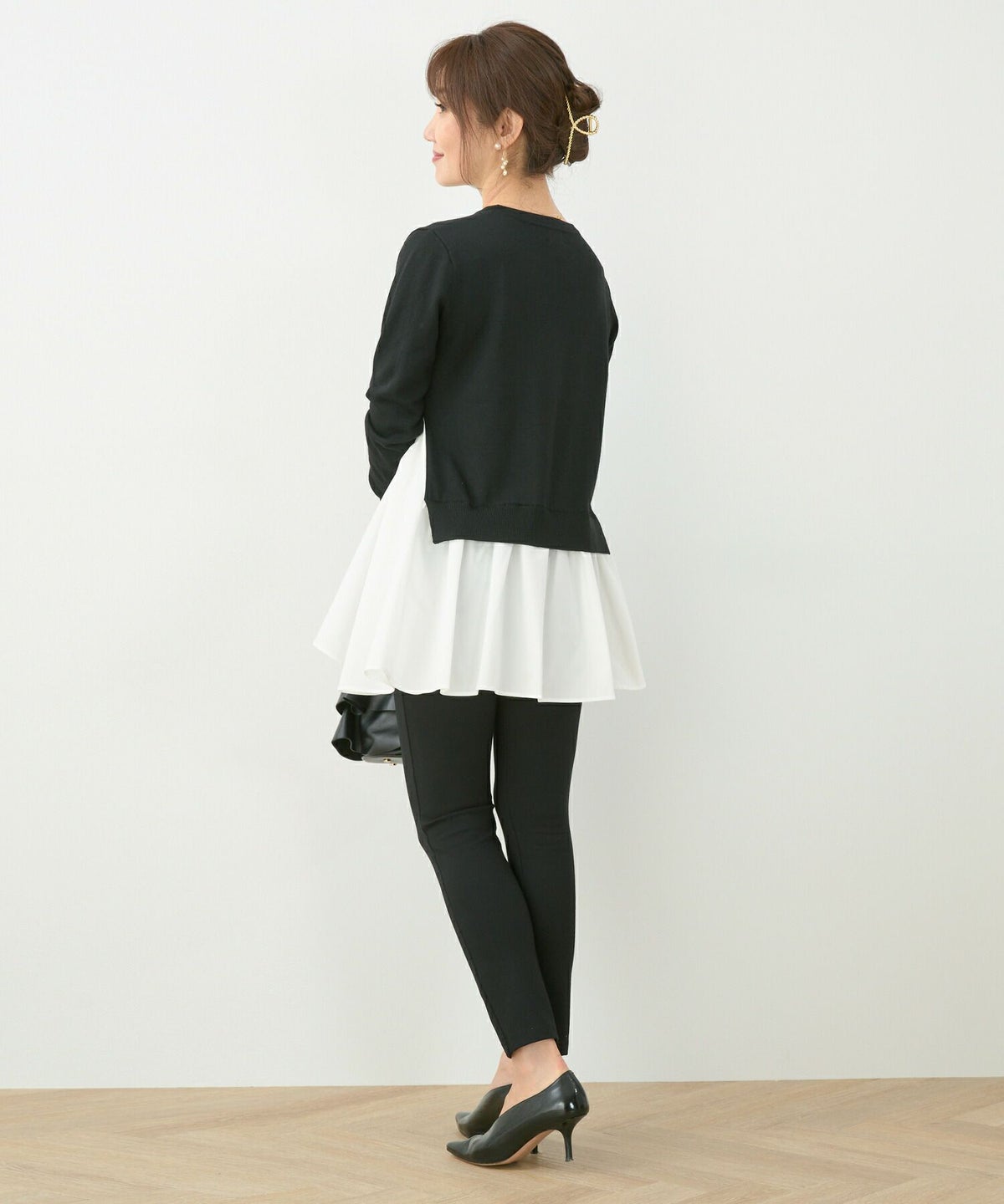 手洗い可/トップス/プルオーバー/ドッキング/異素材/S/M/