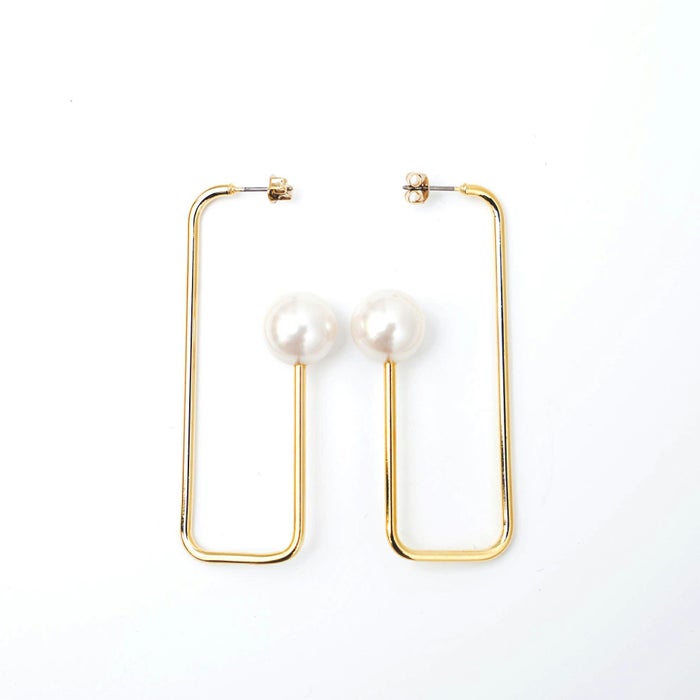 パール レクタングル ピアス イヤリング Pearl Rectangle Pierce Earring
