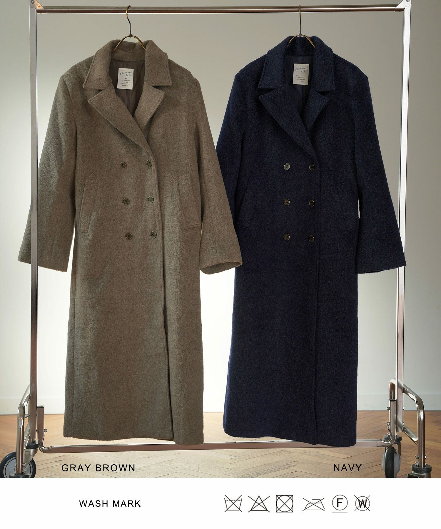 シャギー ロングチェスターコート TINA：JOJUN 全2色｜tnj112-0492【1