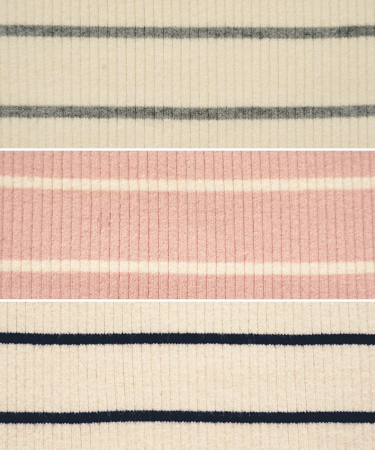 レディース/トップス/ニット/リブニット/スカラップ/フリル/インターシャ編み/バイカラー/ボーダー/ピンク/ブラック/黒/ネイビーボーダー/お出かけ/大人/上品/エレガント/通勤/OL/秋/冬/春/おしゃれ着