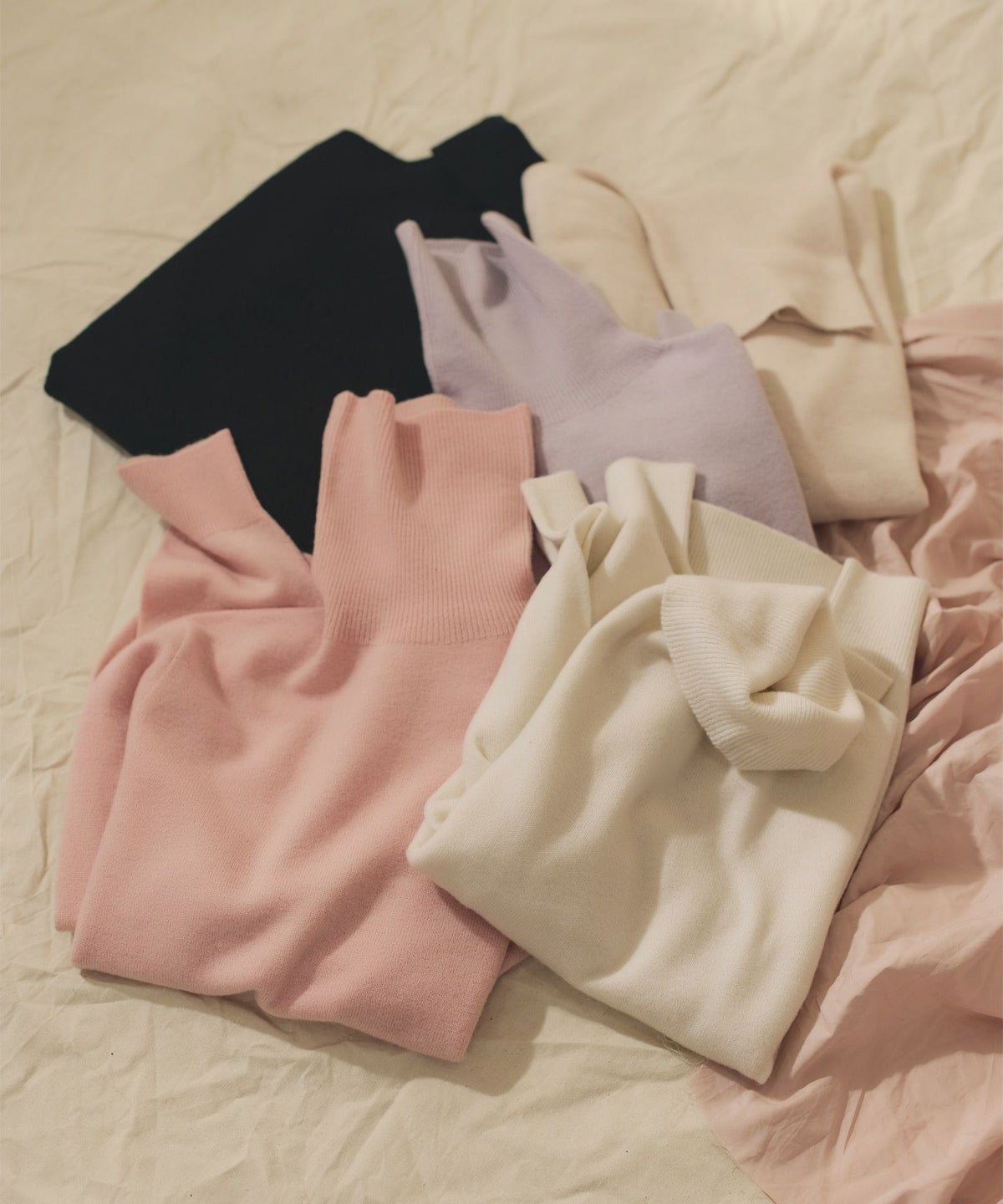 白/紫/黒/オフホワイト/タートル/ウール/トップス/長袖/冬/ホールガーメント®