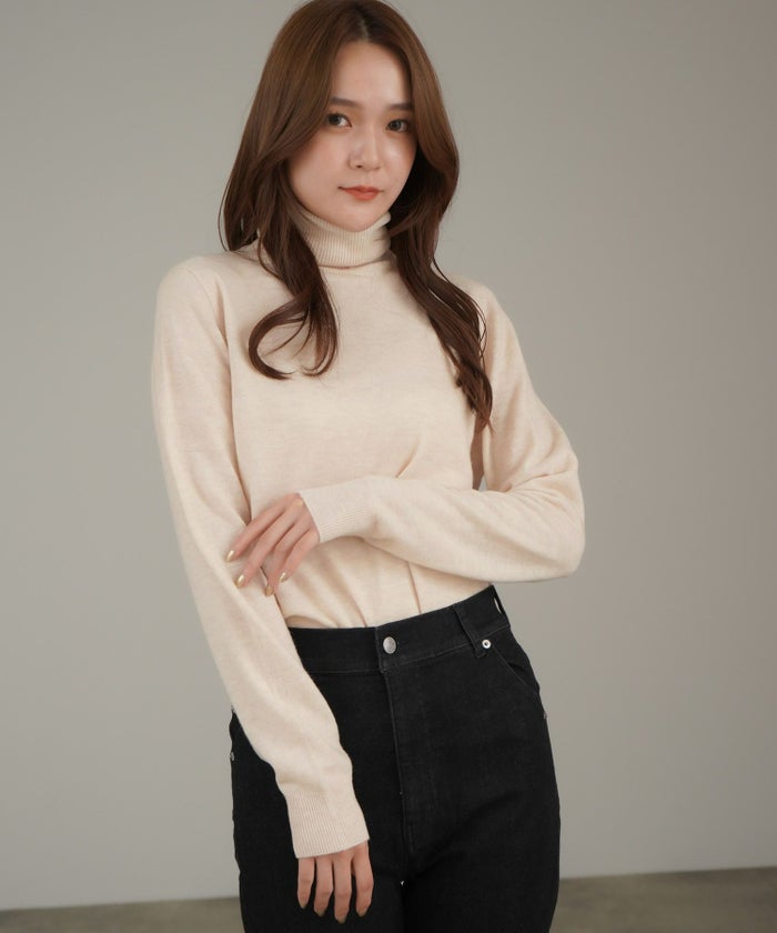 白/紫/黒/オフホワイト/タートル/ウール/トップス/長袖/冬/ホールガーメント®