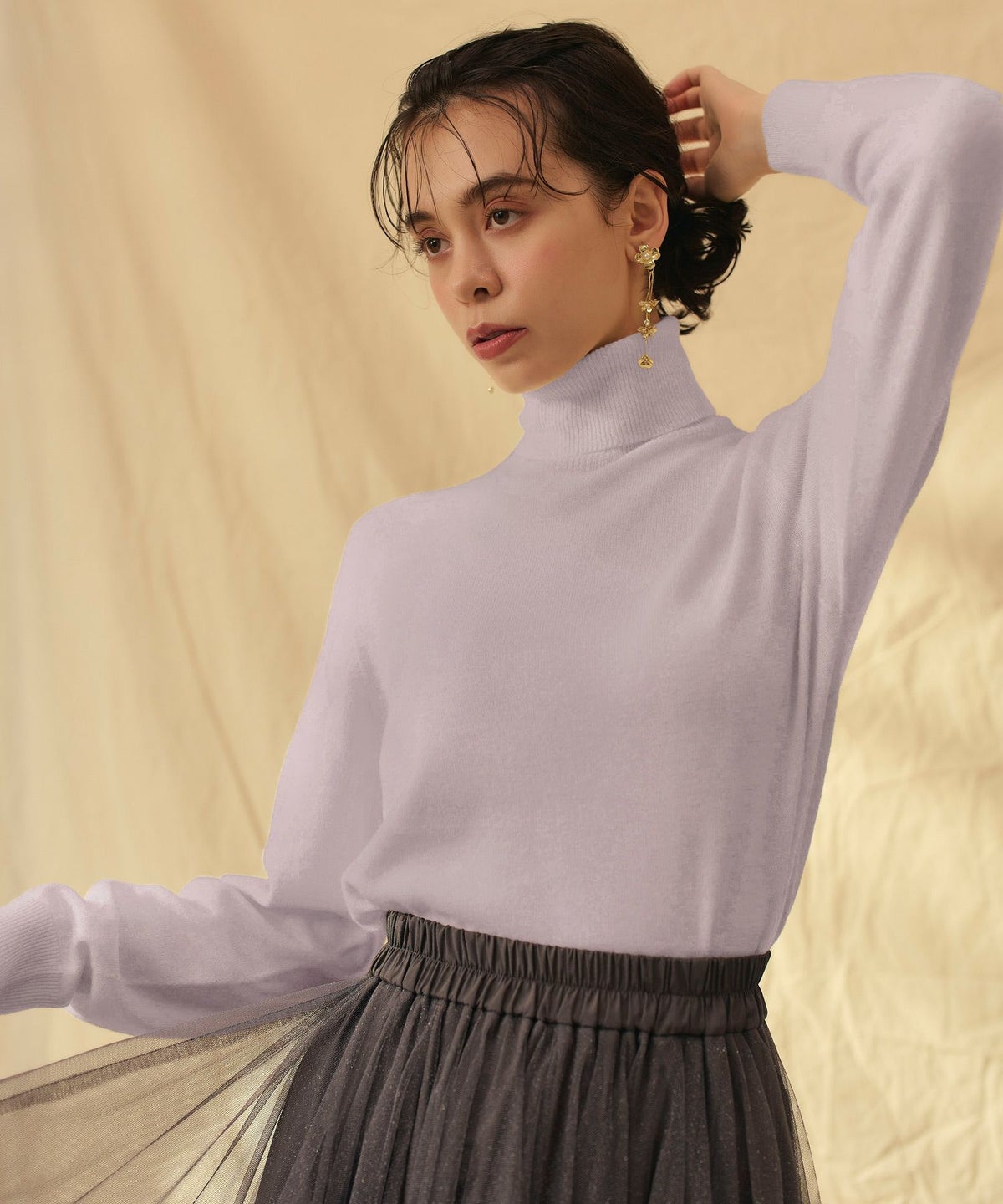 白/紫/黒/オフホワイト/タートル/ウール/トップス/長袖/冬/ホールガーメント®