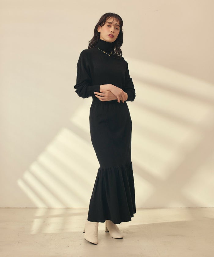 白/紫/黒/オフホワイト/タートル/ウール/トップス/長袖/冬/ホールガーメント®