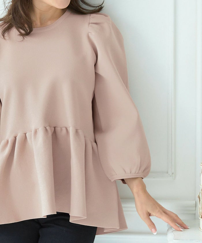 手洗い可/トップス/パフ袖/ブルオーバー/体型カバー/イレヘム/パフスリーブ