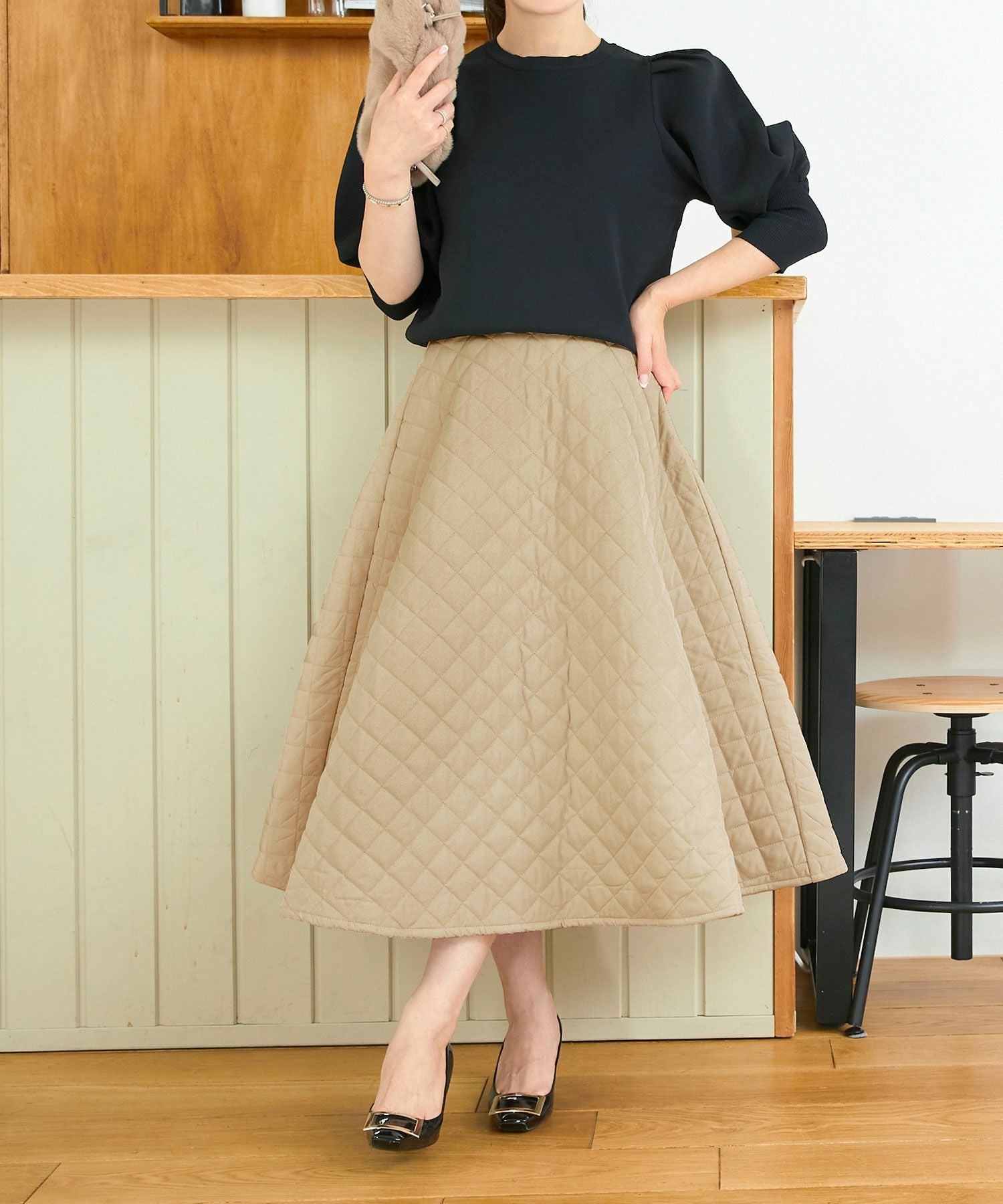 キルティング フレア スカート Liala×PG 全4色｜lpg641-1512【8