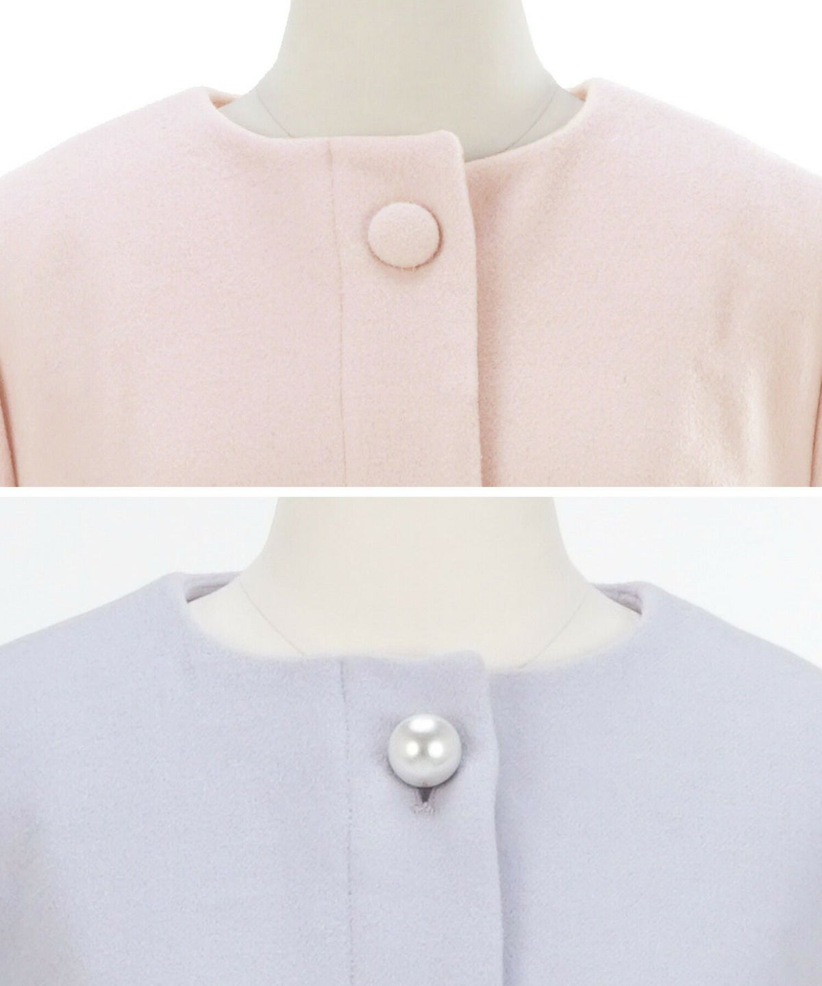 アウター/ミドル丈/ウール混/スカラップヘム/くるみボタン/袖口ロールアップ/ポケット