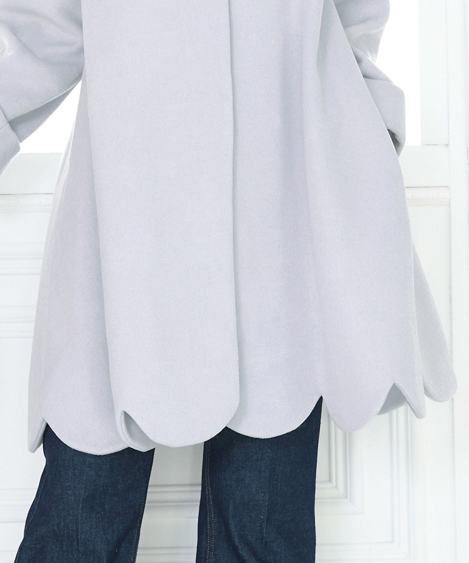 OUTLET-SALE スカラップ フレア 9分袖 コート Liala×PG 全5色｜lpg112