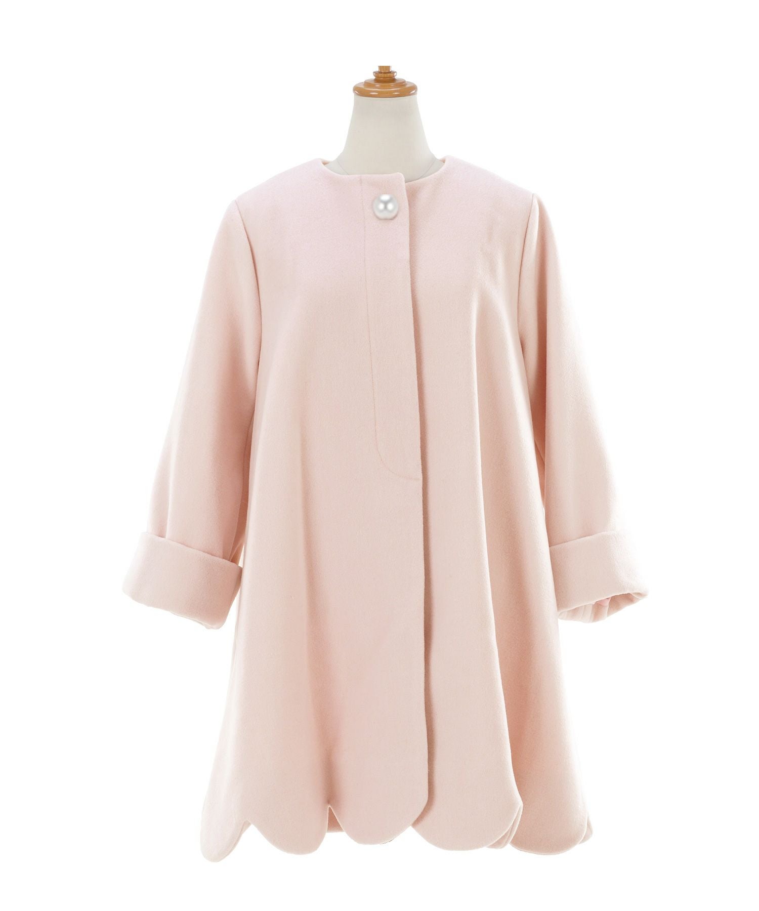 OUTLET-SALE スカラップ フレア 9分袖 コート Liala×PG 全5色｜lpg112