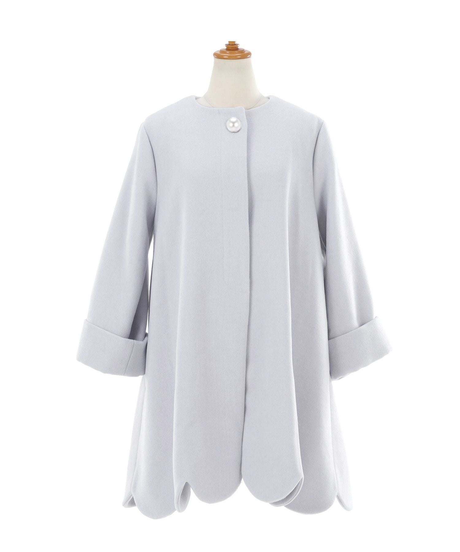 OUTLET-SALE スカラップ フレア 9分袖 コート Liala×PG 全5色｜lpg112