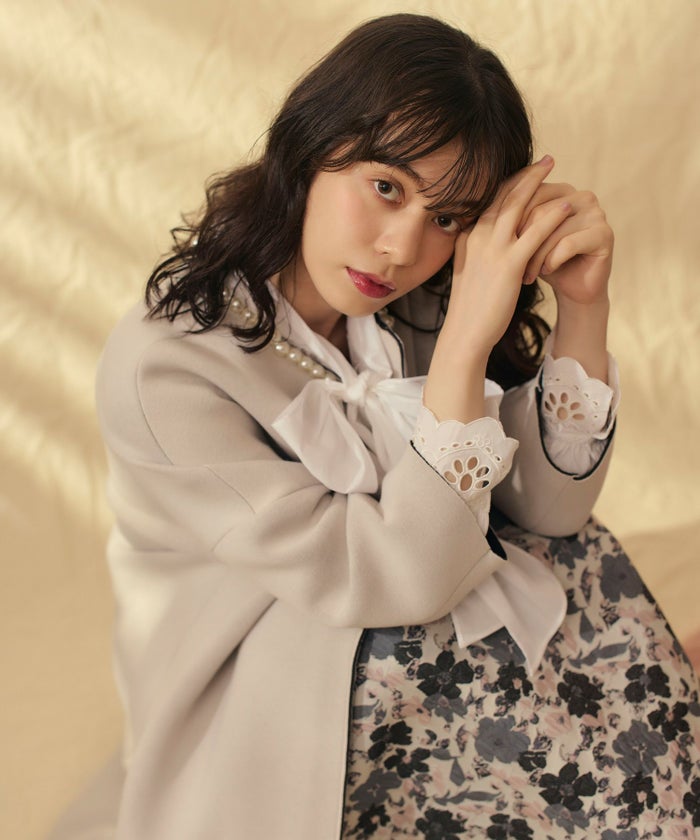 アウター/長袖/羽織り/コート/ポケット/パールボタン