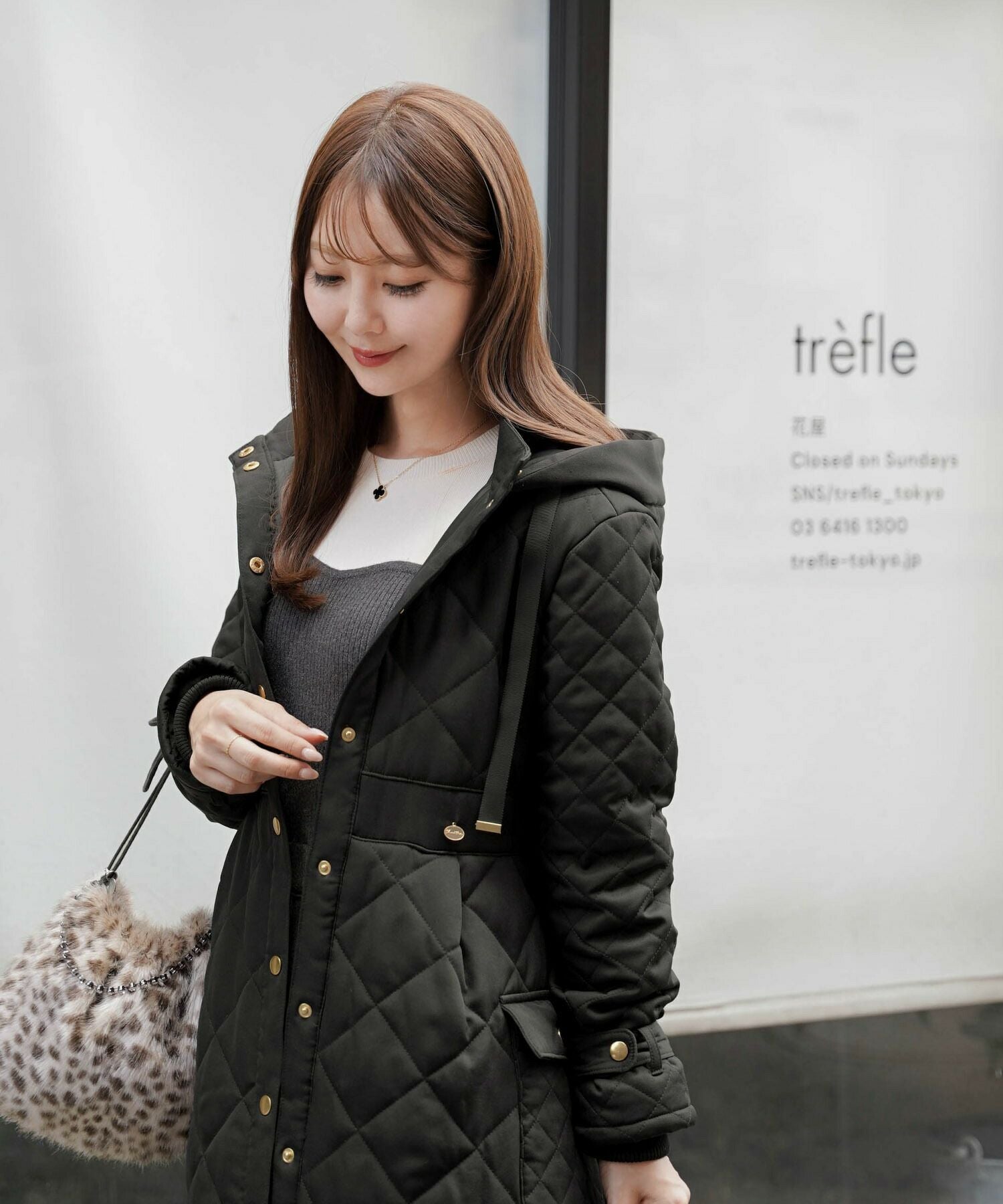 キルティング フェイクダウン ロング コート le reve vaniller 全3色