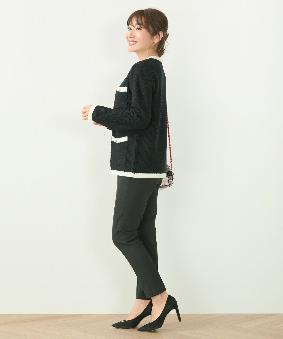 日本製/長袖/かのこ/金ボタン/ポケット/羽織り/ジャケットライク