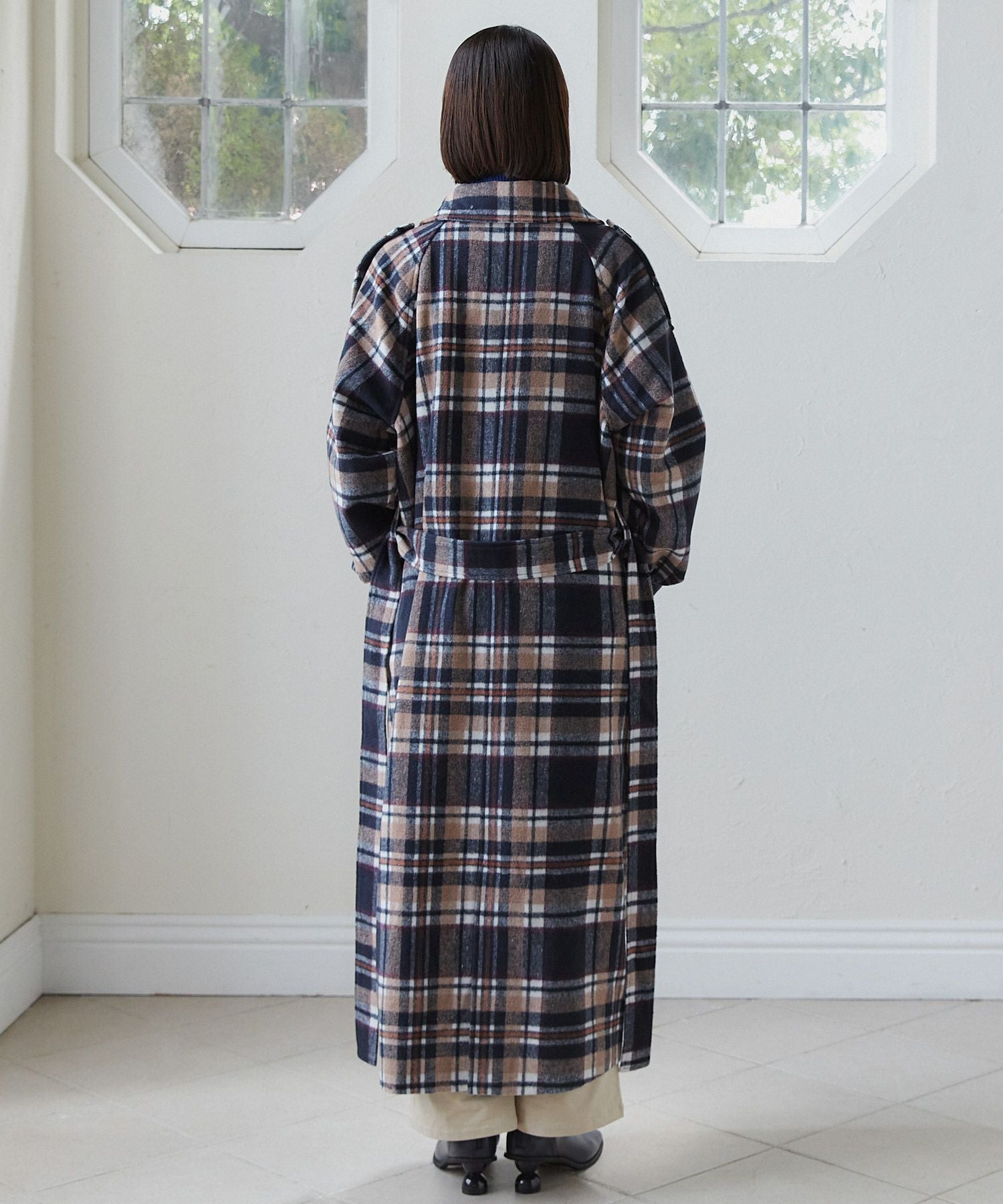 ユニセックス チェック柄コート TINA：JOJUN 全2色｜tnj112-0513【2