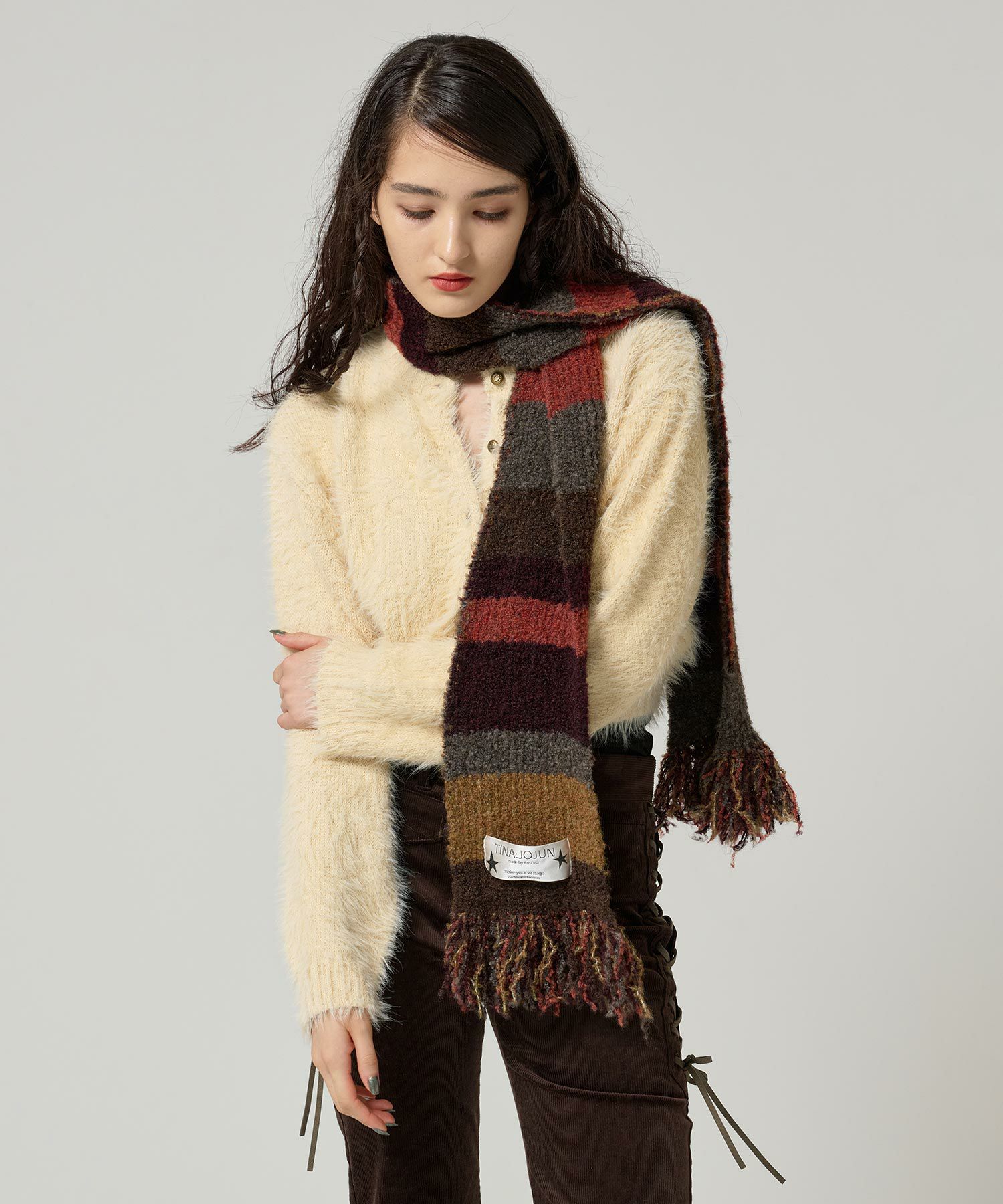 Special-Price-SALE シャギー ニットカーディガン TINA：JOJUN 全6色