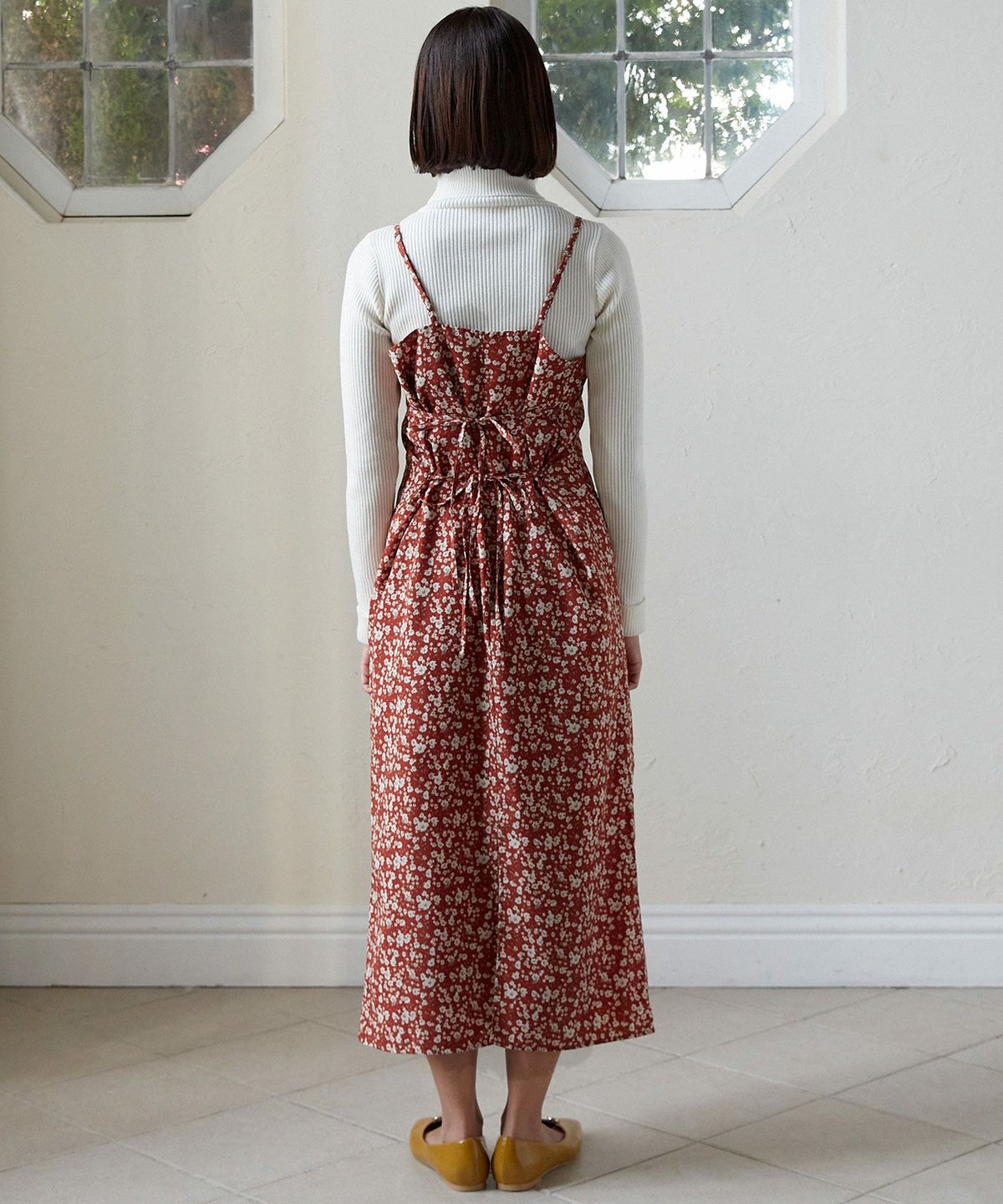 ワンピース/フラワー/アイボリー/レッド