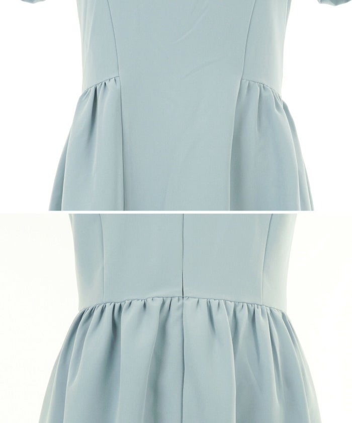 新色追加/半袖/ギャザースリーブ/フレア/パフスリーブ/エレガント/S/M