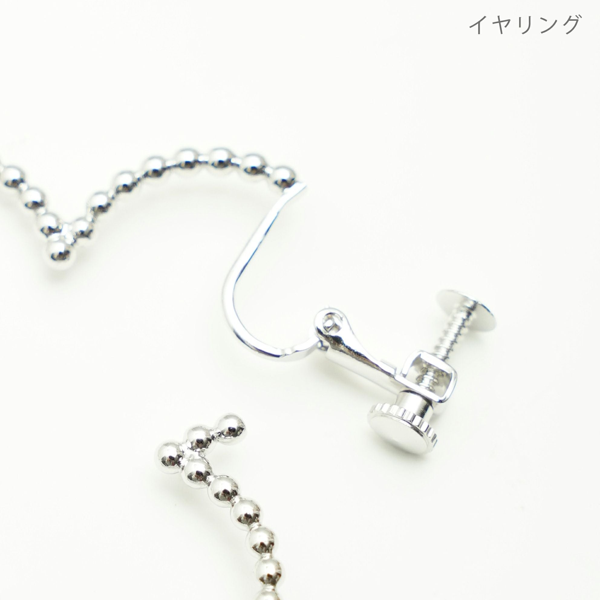 スタッズ クローバー フープ ピアス イヤリング Studs Clover Hoop