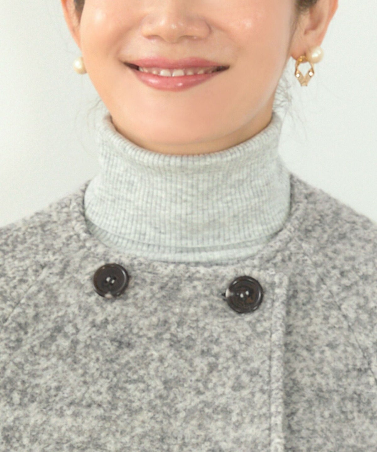 アウター/ケープ/ボタン/セットアップ対応/ノーカラー/秋/冬