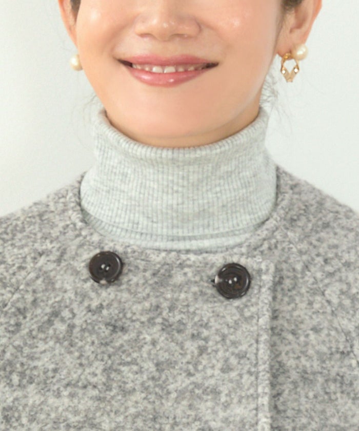 アウター/ケープ/ボタン/セットアップ対応/ノーカラー/秋/冬