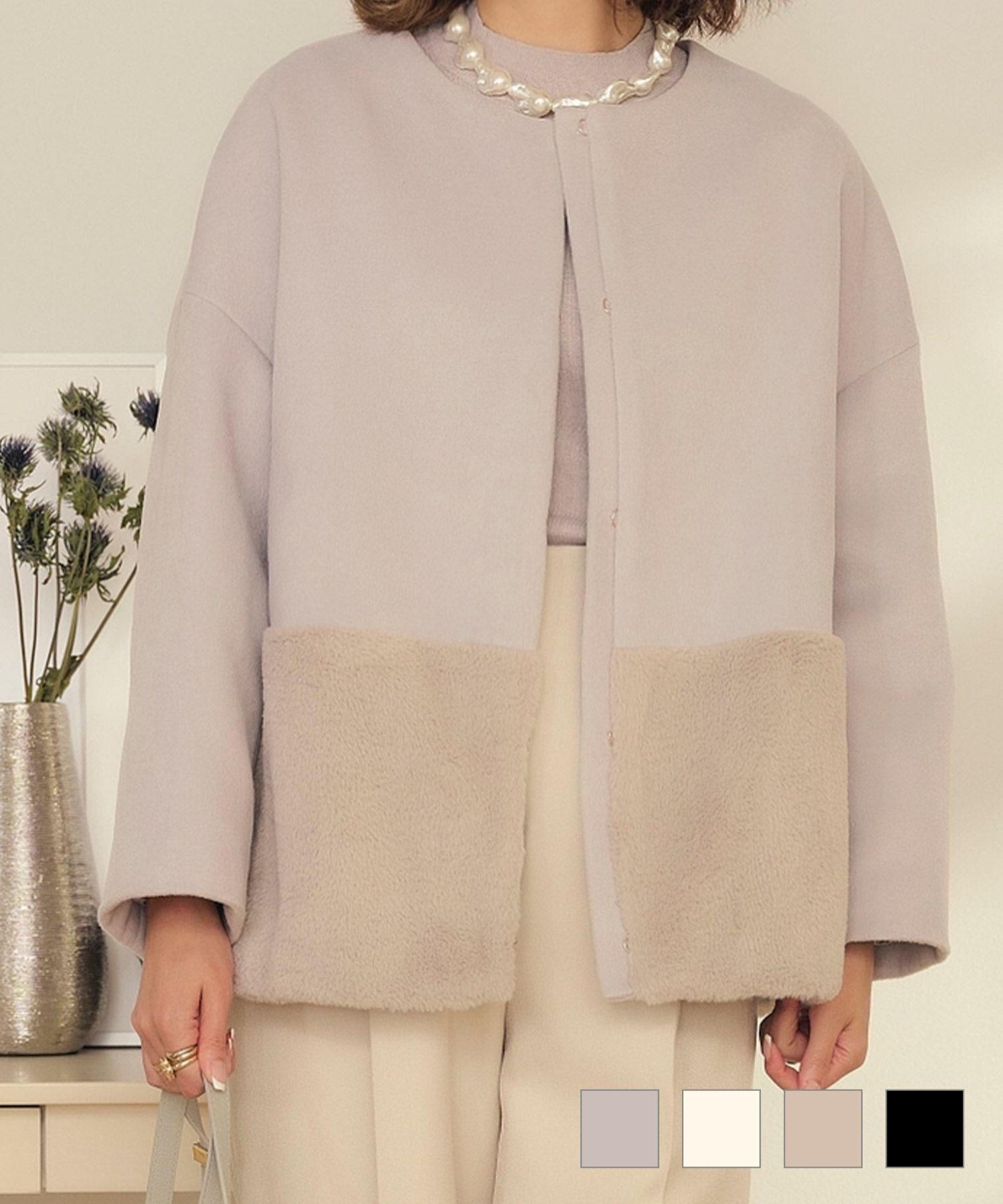 エコファーコンビ ショート コート lieulien×miimii 全4色｜lul212