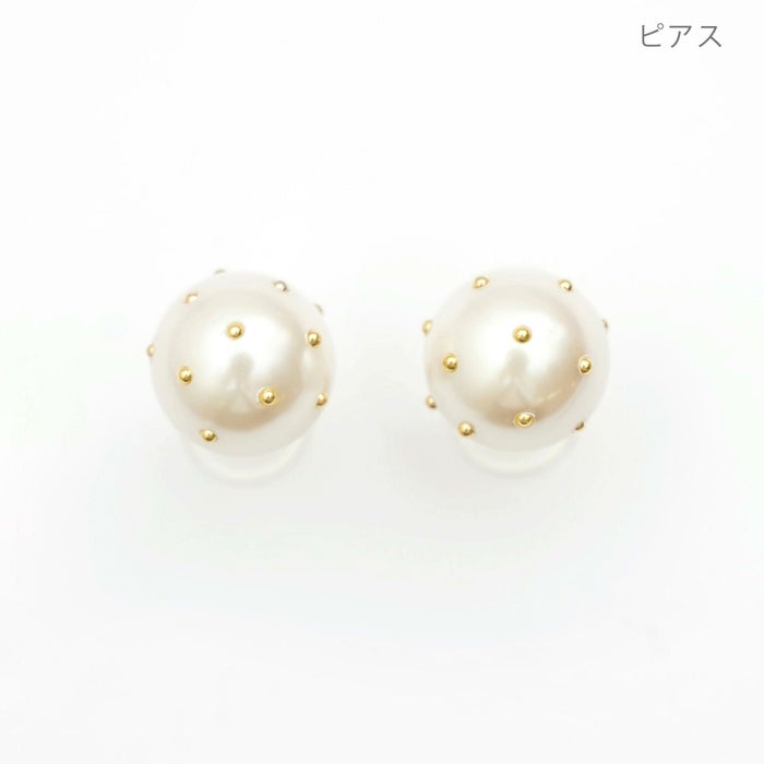 ドット パール ピアス イヤリング Dot Pearl Pierce Earring 真鍮 プラパール スタッズ シリーズ使い ドット パール ピアス イヤリング Dot Pearl Pierce Earring  （Liala）