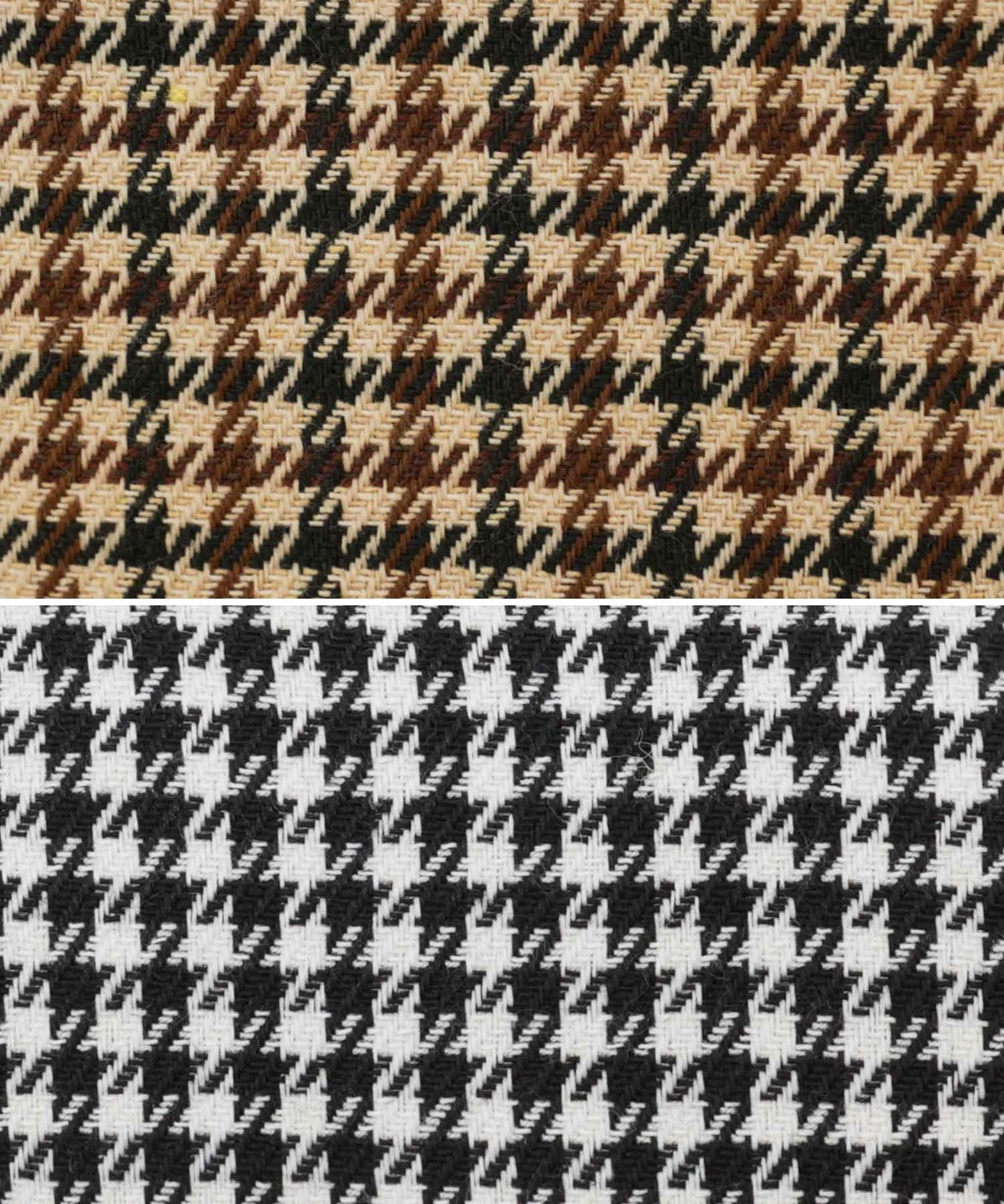 レディース/ワンピース/千鳥チェック/フロントボタン/ウエストゴム/ハイウエスト/長袖/パワショル/ギャザー/ボリューム/クルーネック/カフス/ボタン/ブラウン/ブラック/上品/エレガント/可愛い/大人/秋/冬/春/お出かけ