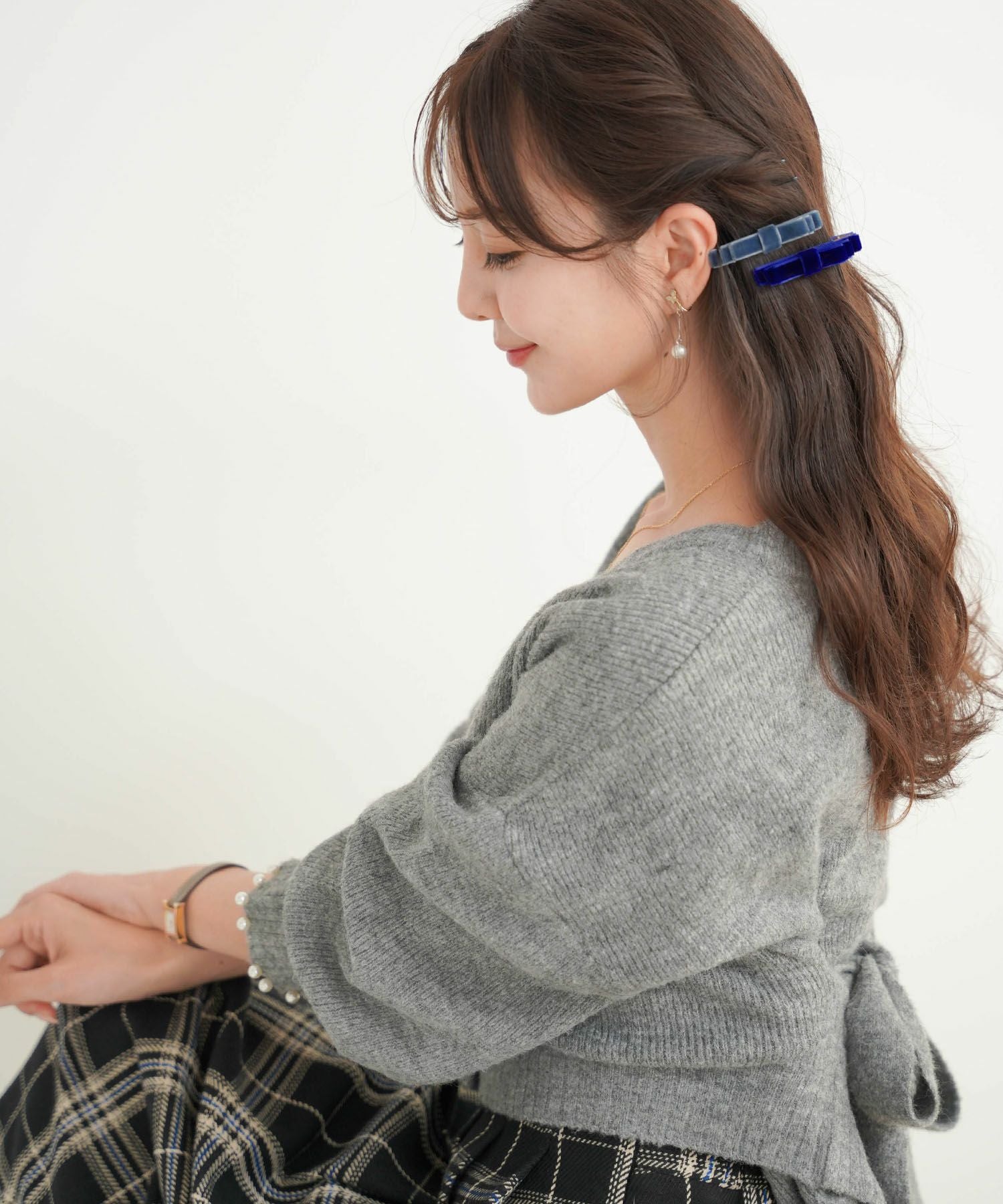 OUTLET-SALE 推し活 リボン ミニ ヘアクリップ le reve vaniller 全5色