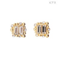 クリスタル レクタングル ピアス イヤリング Crystal Rectangle Pierce Earring 真鍮 チタンポスト クリスタル クリスタル レクタングル ピアス イヤリング Crystal Rectangle Pierce Earring  （Liala）