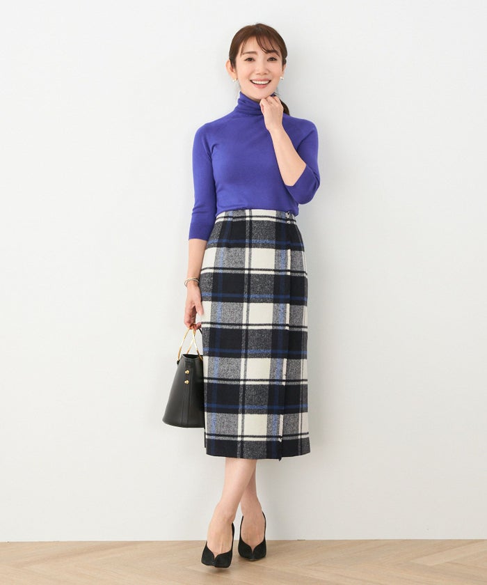 手洗い可/フリンジ/タイト/Iライン/大人カジュアル/トラッド/ミドル丈/秋/冬