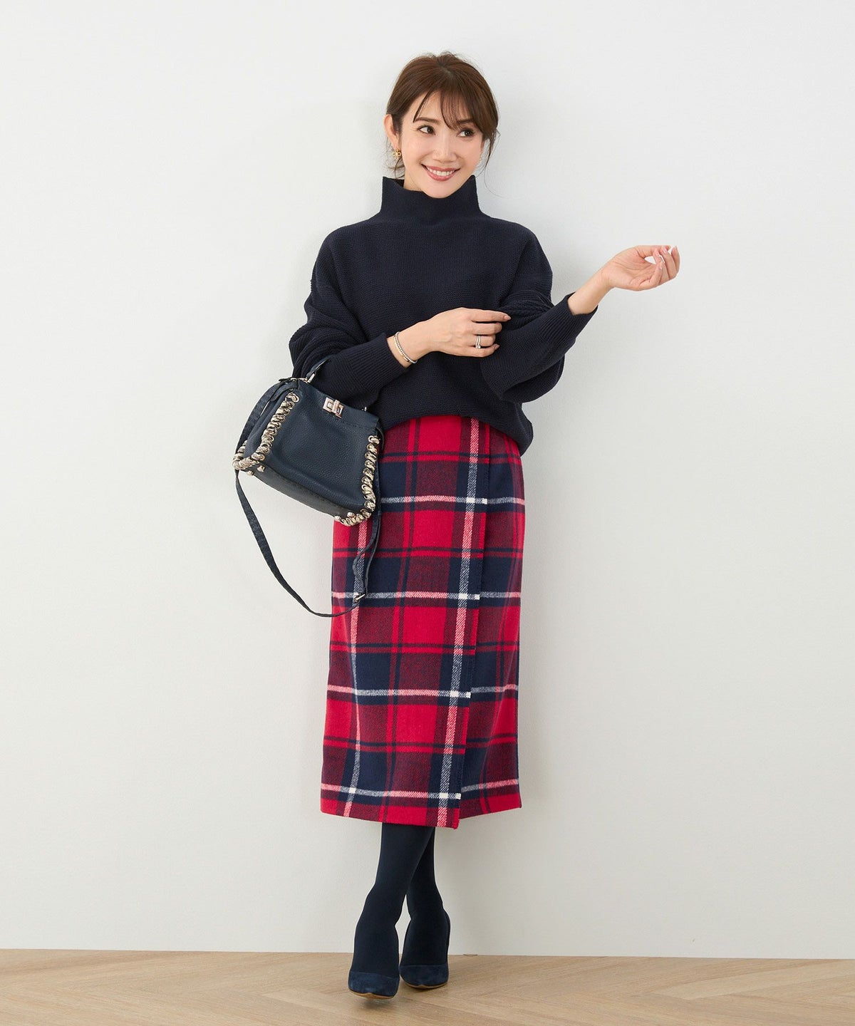 手洗い可/フリンジ/タイト/Iライン/大人カジュアル/トラッド/ミドル丈/秋/冬