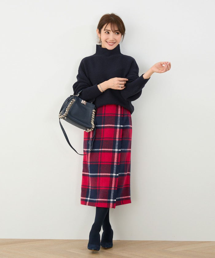 手洗い可/フリンジ/タイト/Iライン/大人カジュアル/トラッド/ミドル丈/秋/冬