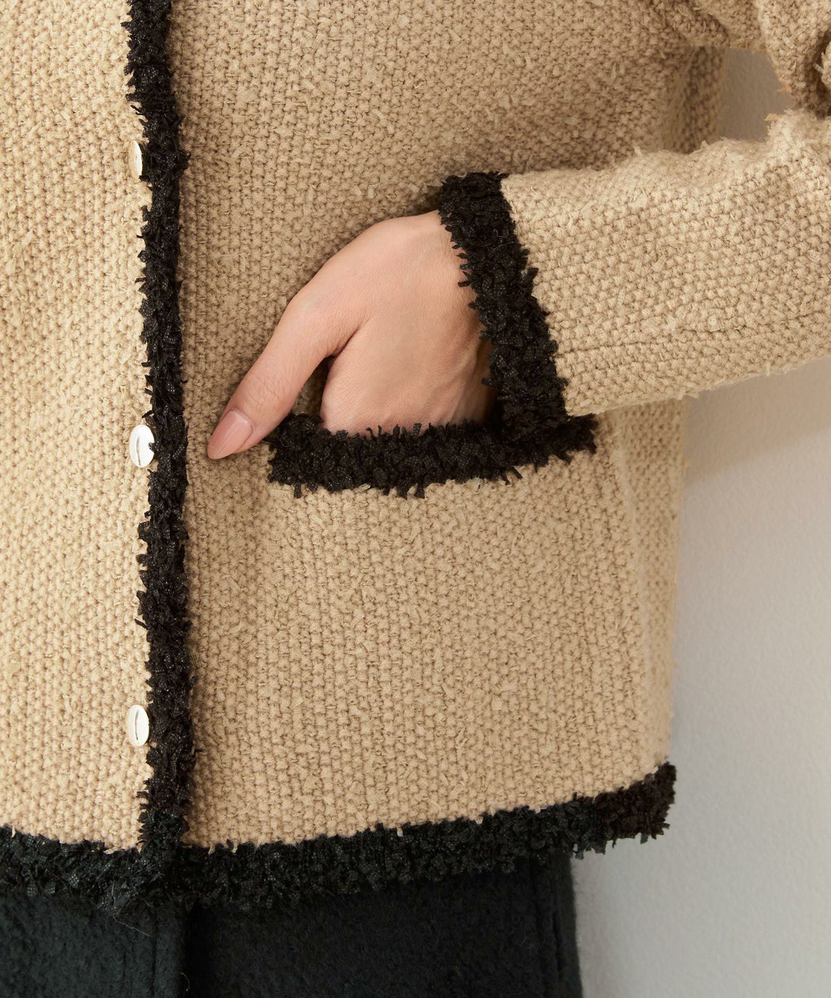 長袖/ダブルボタン/ジャケットライク/羽織り/エレガント/上品