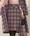 台形スカート/ひざ丈/チェック柄/秋/冬/切り替え/S/M