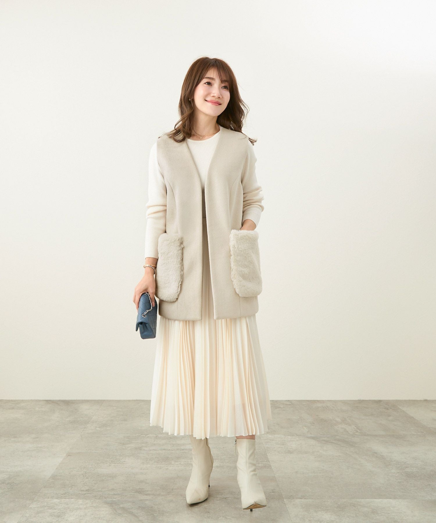 ファーポケットウールジレ　cream beige tokidoki】ウール混ファーポケットジレ – ZAKKA-BOX公式サイト