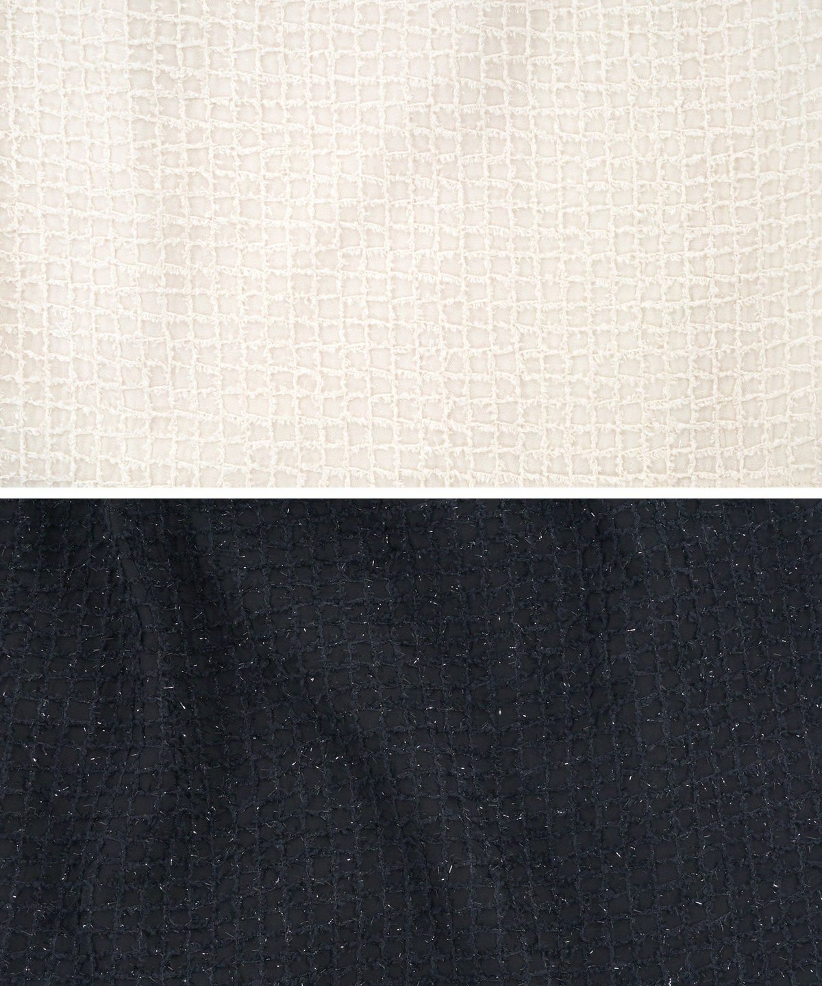 プリマシェレル/PrimaScherrer/レディース/ツイード/ワンピース/フィット＆フレア/ノースリーブ/きらきら/ラメ糸/ホリデーシーズン/オケージョン/エレガント/S/M/ホワイト/ブラック/モノトーン/