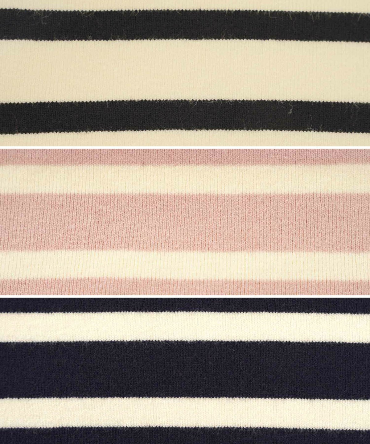 レディース/ニット/ワンピース/ロング/長袖/ボーダー/裾フレア/ゴールド/ボタン/クルーネック/エレガント/カジュアル/リラックス/自宅/お出かけ/マリン/アイボリー/ピンク/ネイビー/秋/冬/春/年末年始